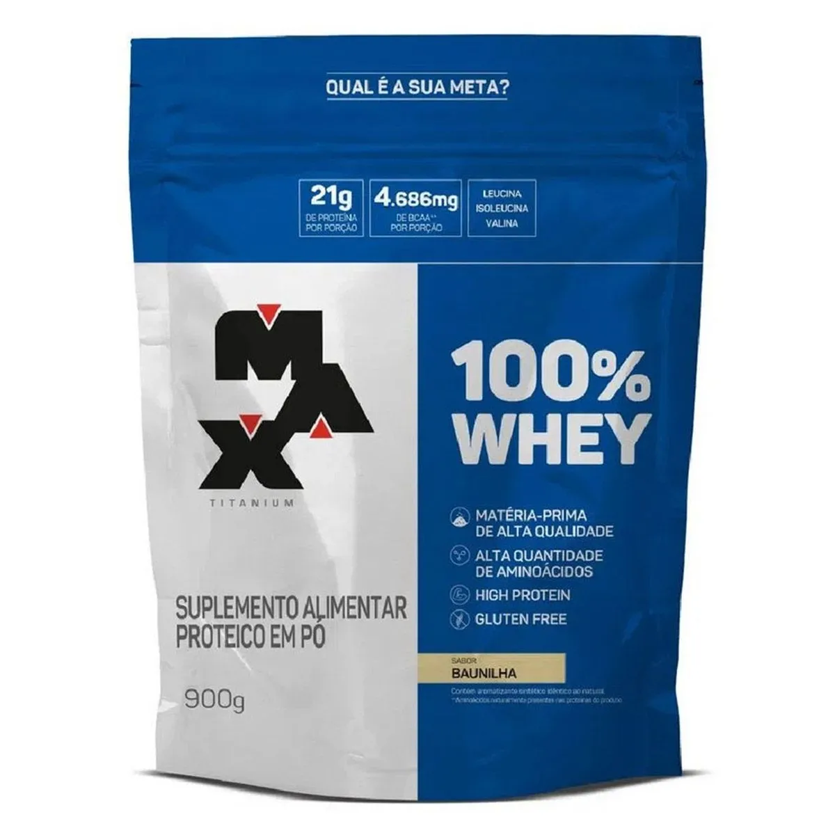 100% Whey Sabor Baunilha 900g Max Titanium