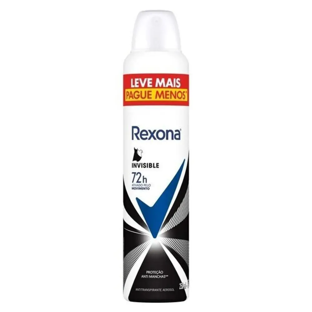 Antitranspirante Aerossol Rexona Invisible 250ml Spray Leve Mais Pague Menos