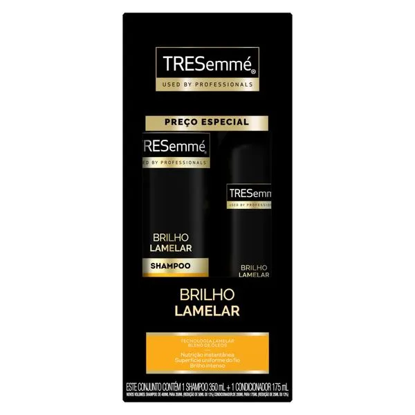 Kit TRESemmé Shampoo 350ml + Condicionador 175ml Brilho Lamelar