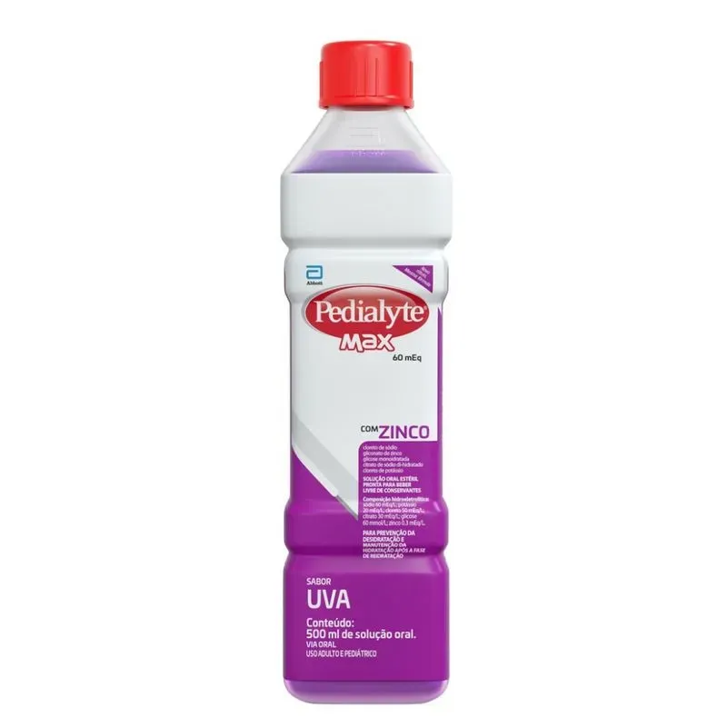 Pedialyte Max 500ml Uva com Zinco Abbott