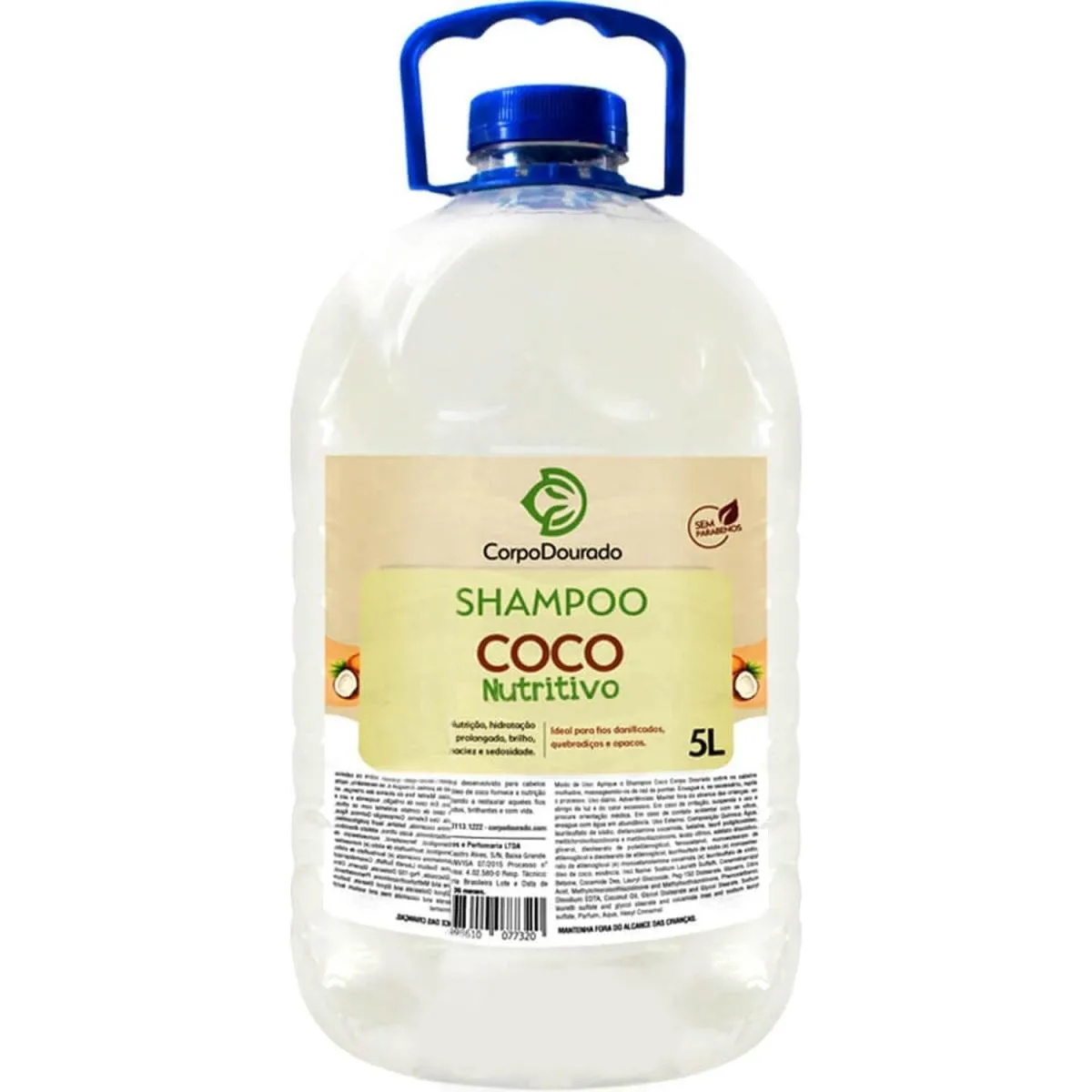 Corpo Dourado - Shampoo Coco Nutritivo Cabelos Danificados 5L
