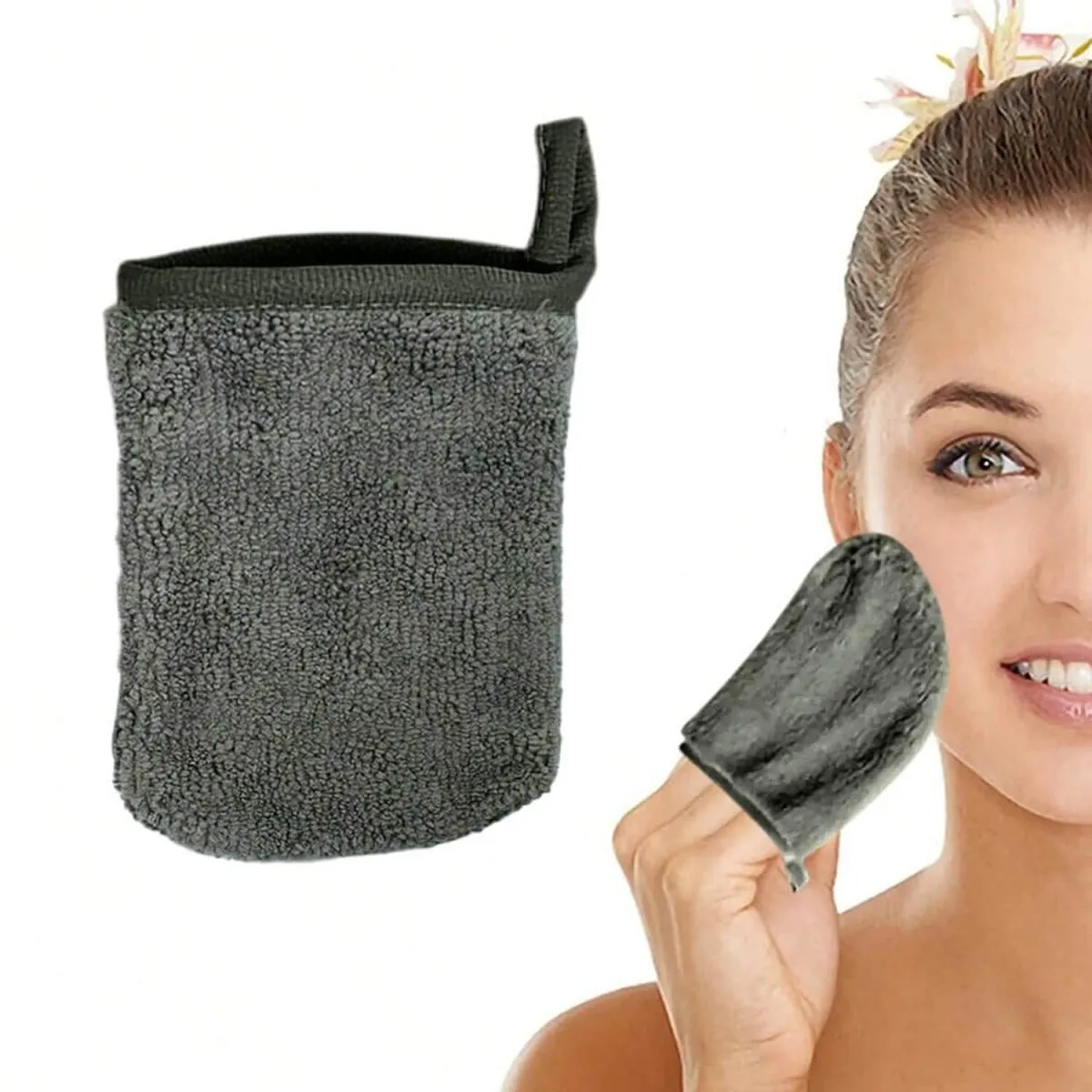 Nobrand - Luva Removedora de Maquiagem Microfibra Cinza