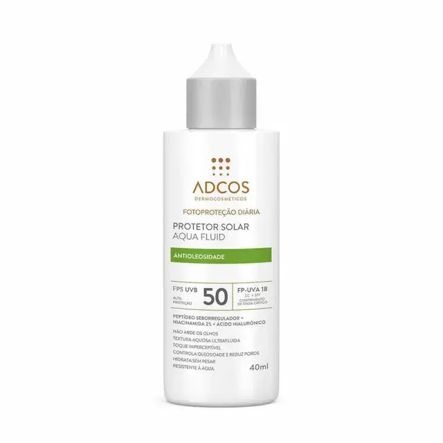 Protetor Solar Facial Adcos Aqua Fluid FPS50 Peach 40ml