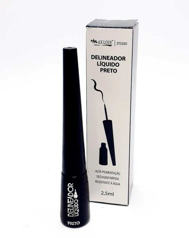 Delineador Líquido Preto Max Love 2,5ml