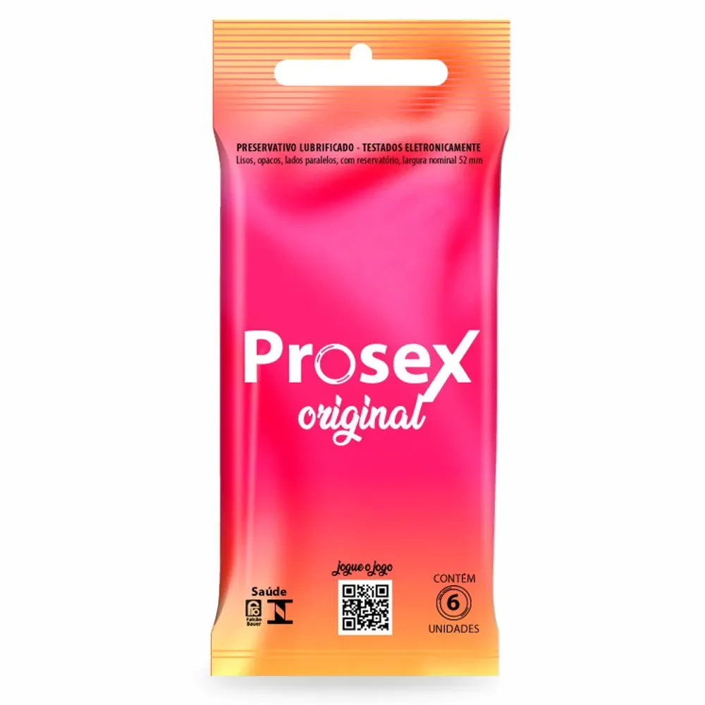 Preservativo Prosex Lubrificado Original 6 Unidades