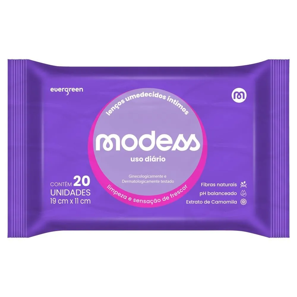 Lenços Umedecidos Íntimos Modess 20un