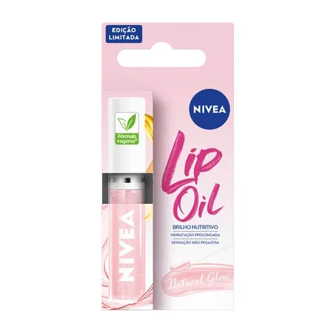 Brilho Labial Nutritivo Nivea Lip Oil Natural Glow 5,5ml