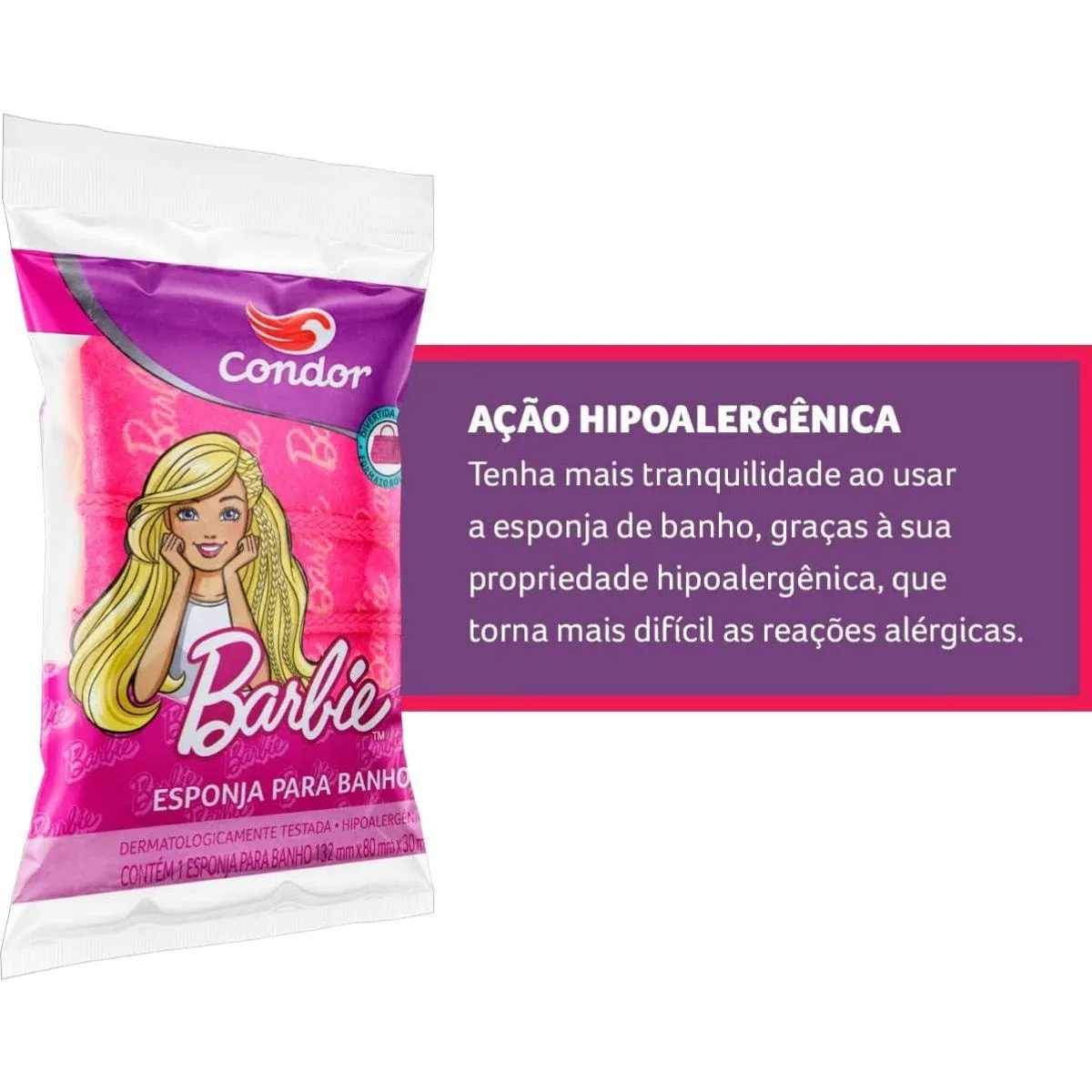Esponja De Banho Barbie - Em Forma De Bolsa - 8303 - Condor