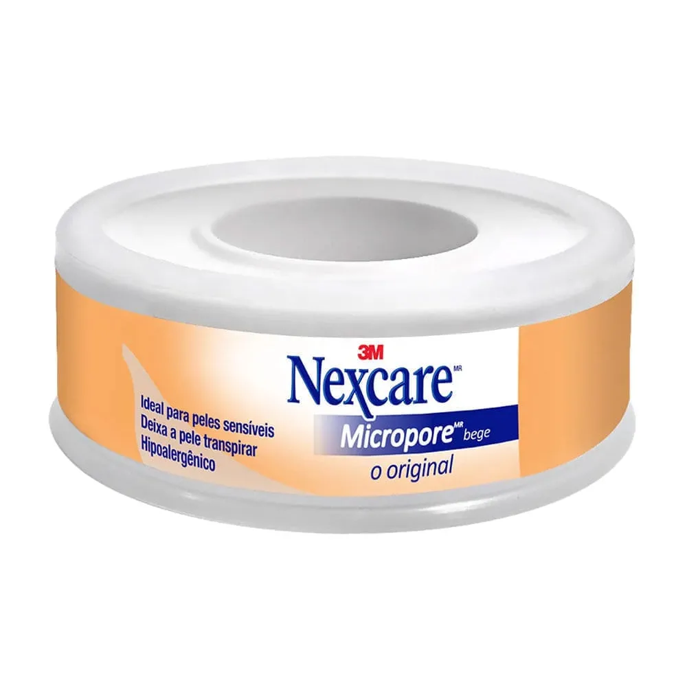Fita Micropore Bege Peles Sensíveis Nexcare 3M 12mmx4,5m