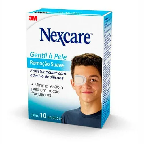 Protetor Ocular Nexcare Remoção Suave Adulto 10 Unidades