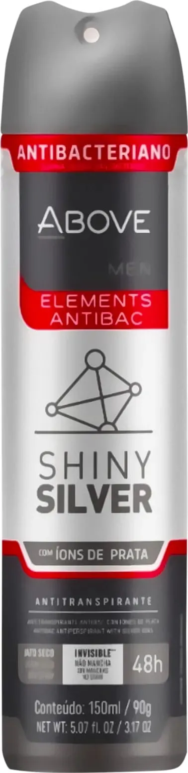 Desodorante Above Men Elements Antibac Shiny Silver Aerossol 150ml