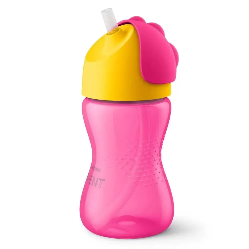 Copo Com Canudo Philips Avent Rosa 300ml 12+ Meses 1 Unidade