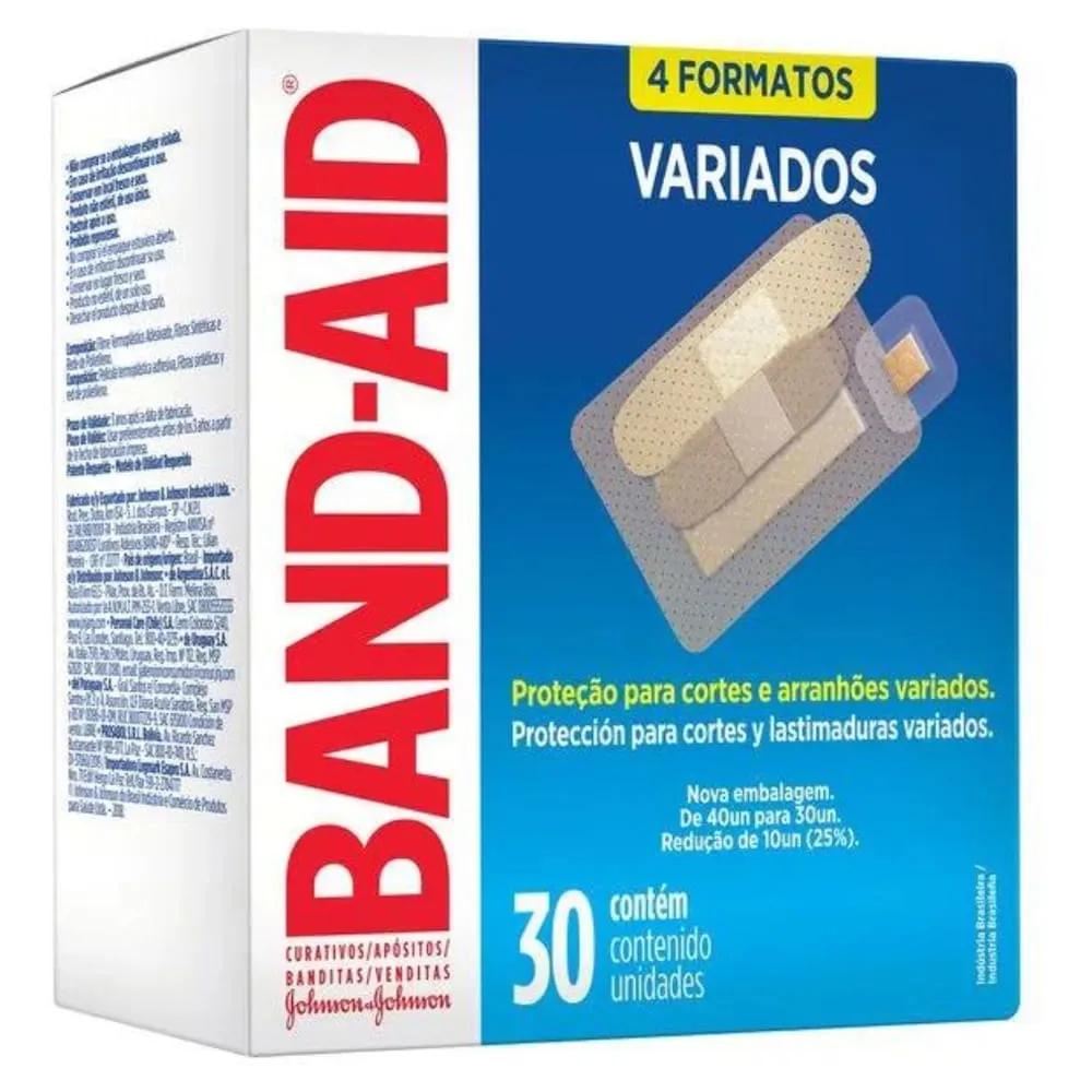 Curativo Band-Aid Variados | Com 30 Unidades