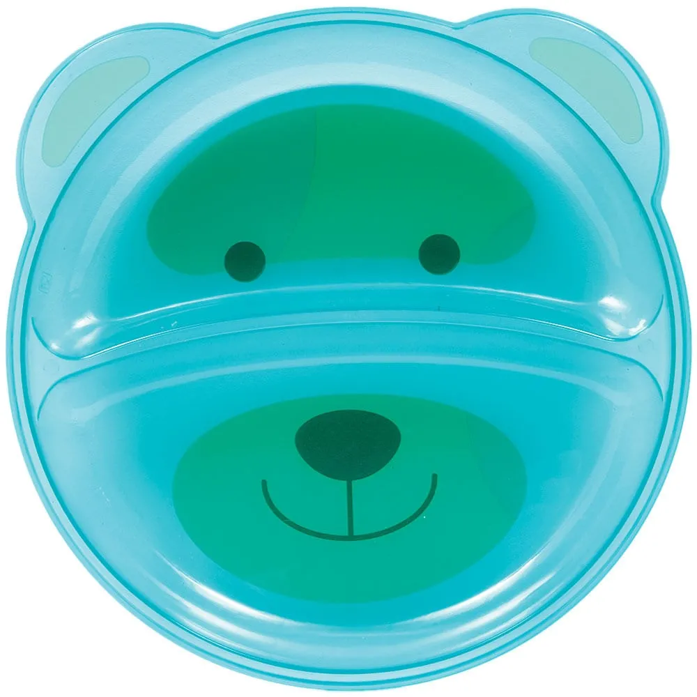 Prato Ursinho Buba com Divisória Azul