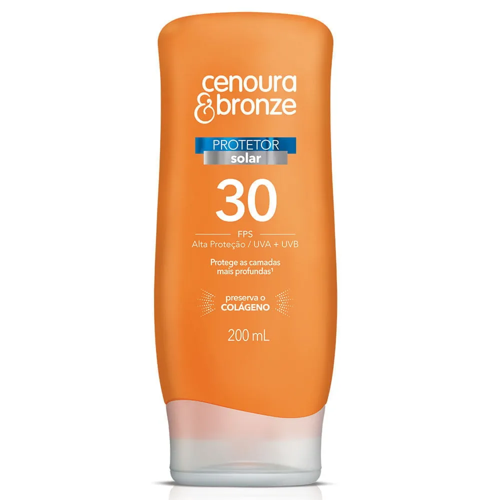 Protetor Solar Cenoura e Bronze Loção FPS30 200ml