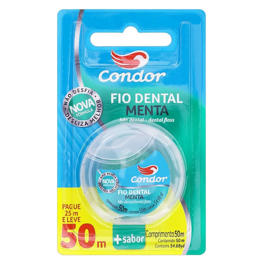 Fio Dental Condor Sabor Menta 50m