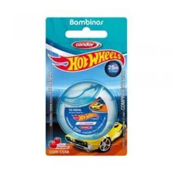 Fio Dental Infantil Condor Hot Wheels Morango 25m