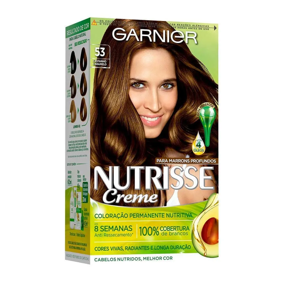 Garnier Nutrisse Coloração Creme - Castanho Claro Dourado 53