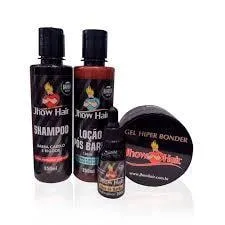 Kit Presente para Homem Jhow Hair Shampoo Barba, Cabelo e Bigode 250ml + Loção Pós Barba Creme 250ml + Óleo de Barba 30ml + Gel Hiper Bonder 240g