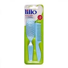 Kit Lillo Escova e Pente de Cabelo cor Azul