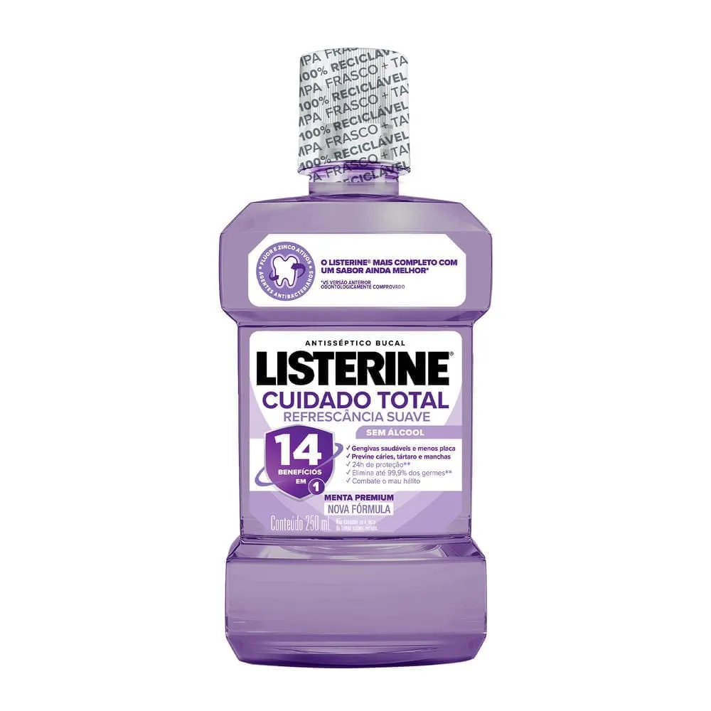 Enxaguante Bucal Antisséptico Listerine Cuida Total Zero 250