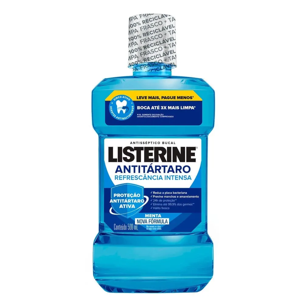 Enxaguante Bucal Antisséptico Listerine Tartar Cont Ment 500