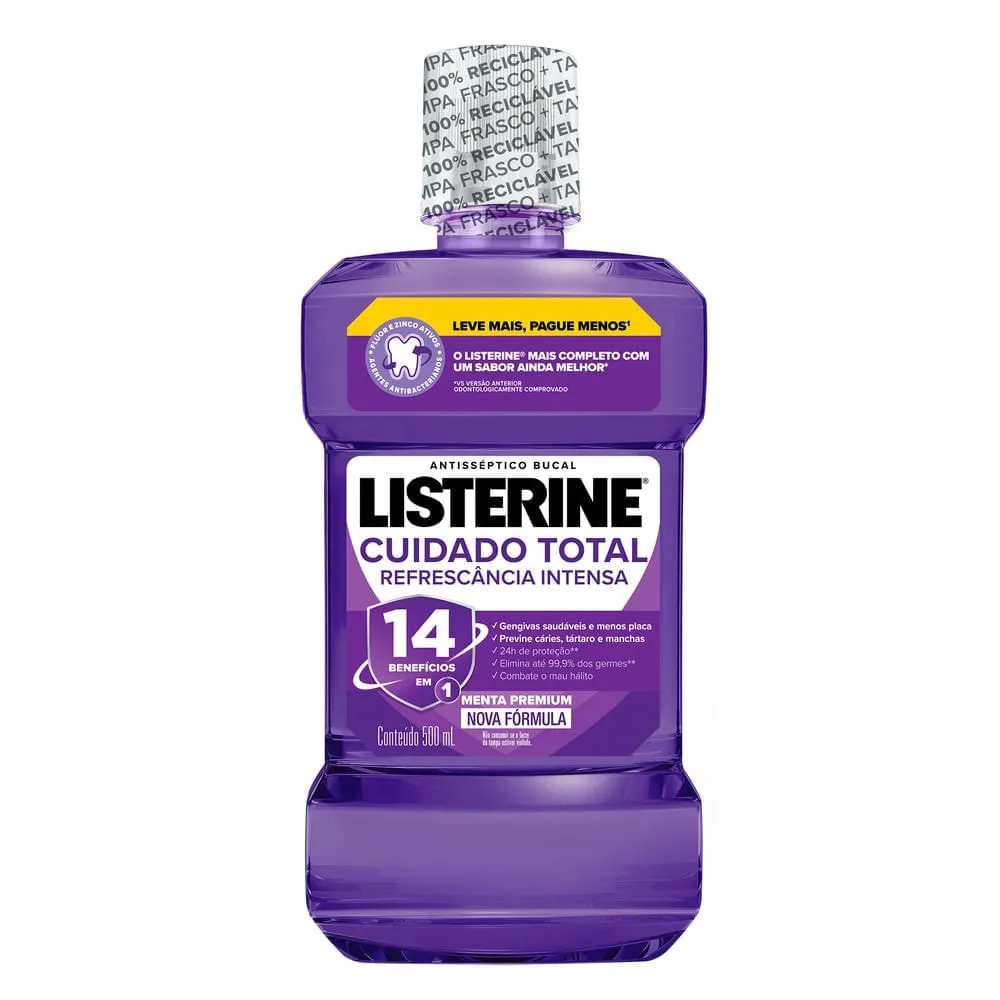 Enxaguante Bucal Antisséptico Listerine Cuidado Total 500ml
