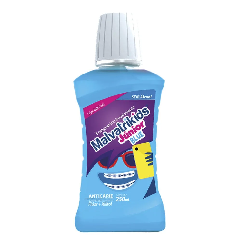 Malvatrikids Júnior Blue Enxaguante Bucal Antisséptico 250ml