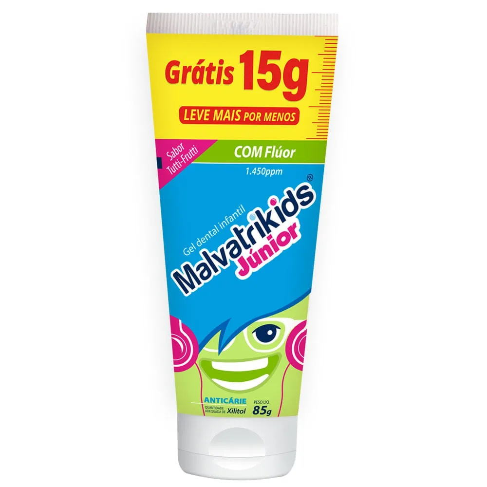 MalvatriKids Júnior Gel Dental Inf Anticárie Tutti-Frutti 85g