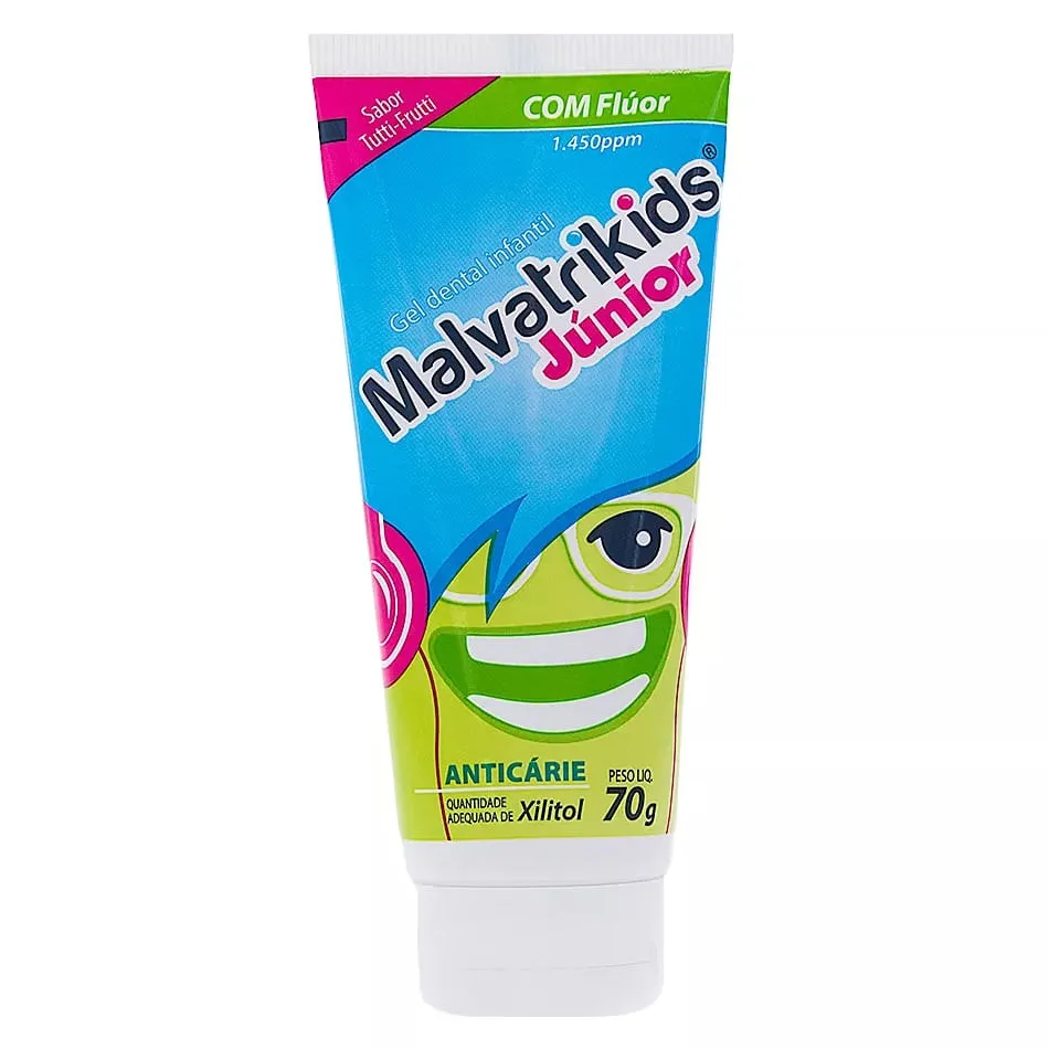 MalvatriKids Júnior Gel Dental Inf Anticárie Tutti-Frutti 70g