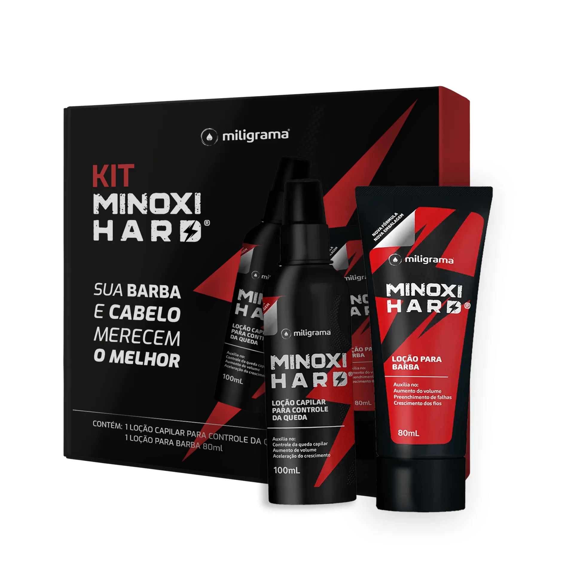 Kit MinoxiHard Cabelo e Barba