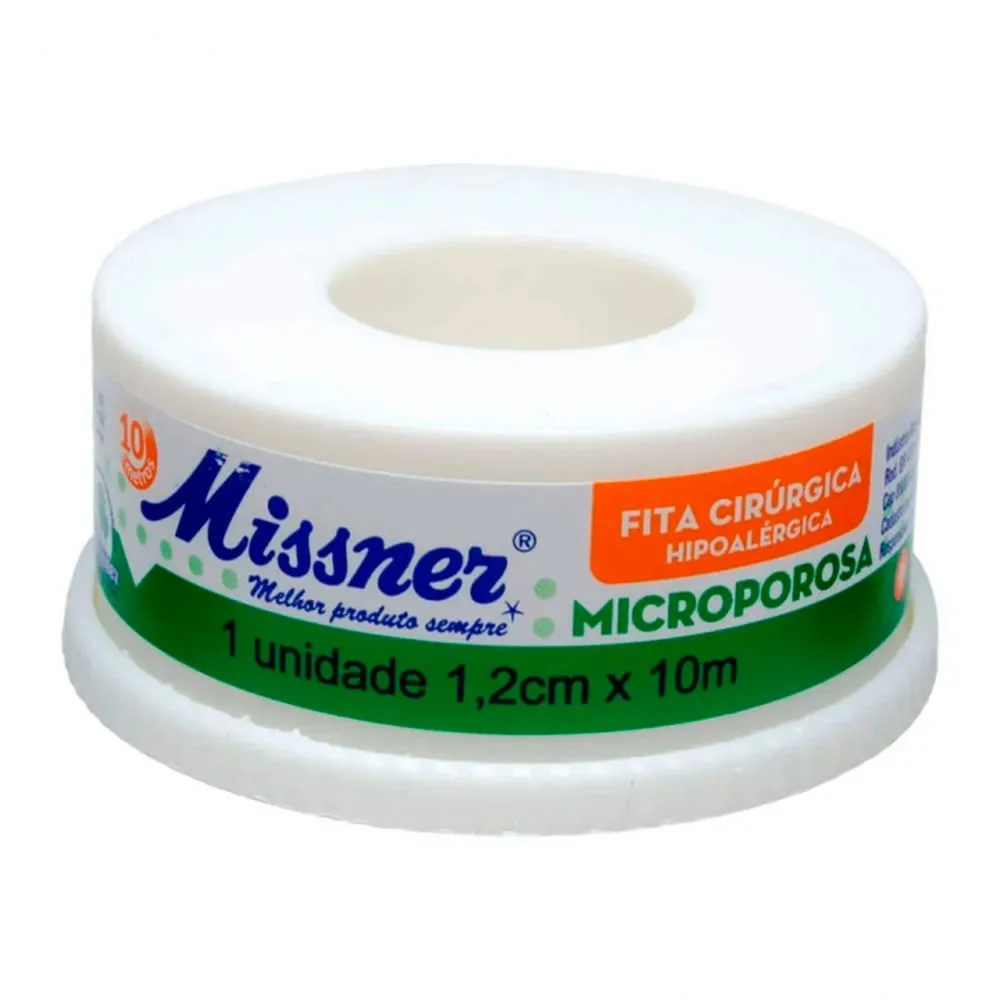 Fita Cirúrgica Microporosa Branca Missner 1,2cmx10m