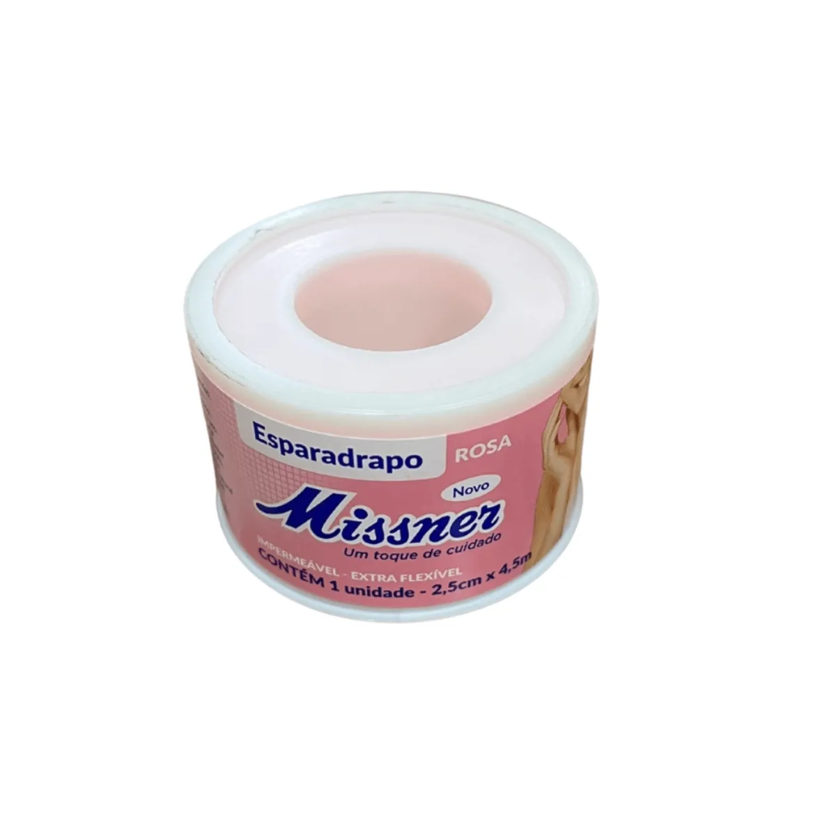 Esparadrapo Missner Impermeável Rosa Extra Flexível 2,5cmx4,5m
