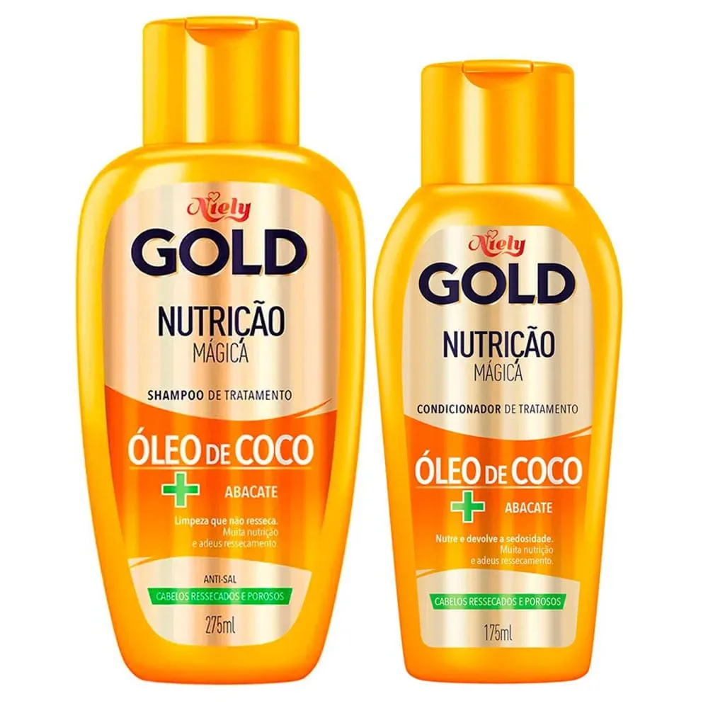 Kit Niely Gold Nutrição Mágica Shampoo 275ml +Cond 175ml