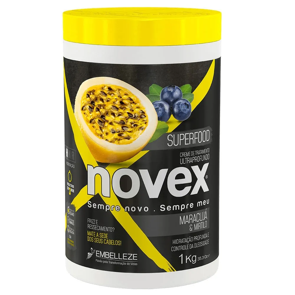 Creme de Tratamento Novex SuperFood Maracujá e Mirtilo 1kg