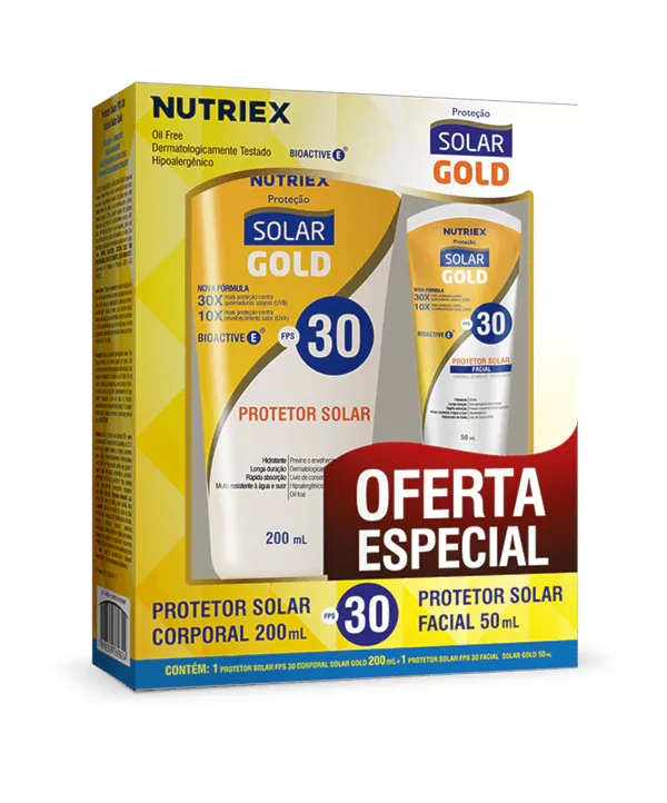 Kit Protetor Solar Gold FPS30 200ml + Protetor Solar Gol FPS30 Facial 50ml