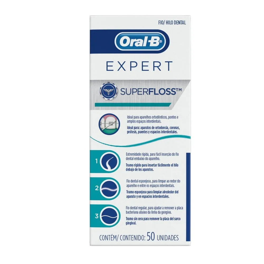 Fio Dental Oral-B Expert SuperFloss 50 unidades