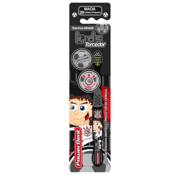 Escova Dental Powerdent Kids Corinthians Macia