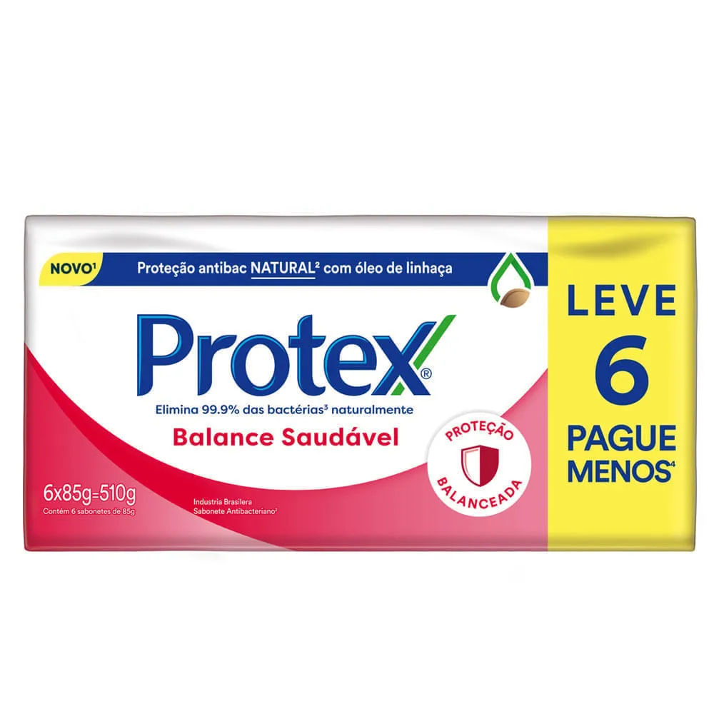 Kit 6x85g Protex Balance Saudável Sabonete Antibacteriano