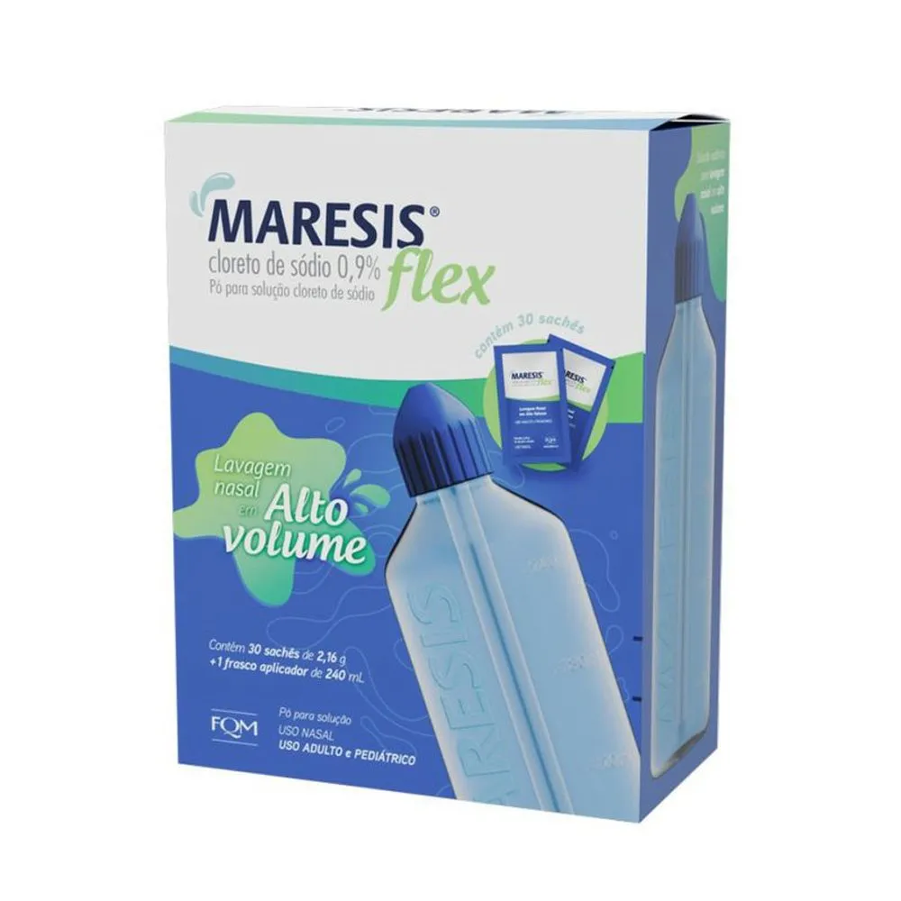 Maresis Flex 2,16g Pó Kit 30 Envelopes+ Frasco Cloreto De Sódio Fqm