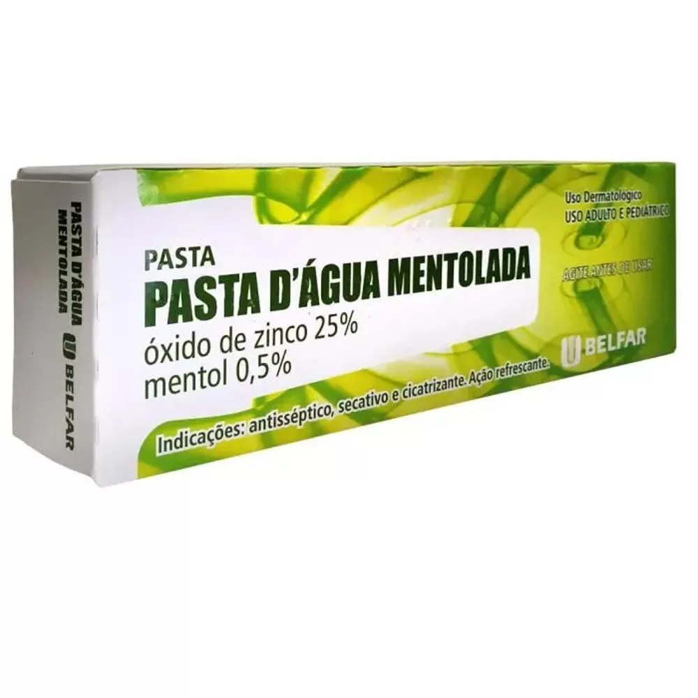 Pasta D'Água Mentolada Óxido de Zinco 25% 80g Belfar
