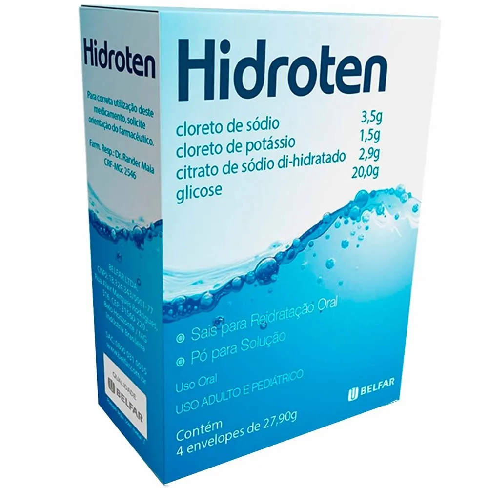 Hidroten Pó 4 Sachês 27,90g Sabor Natural Belfar