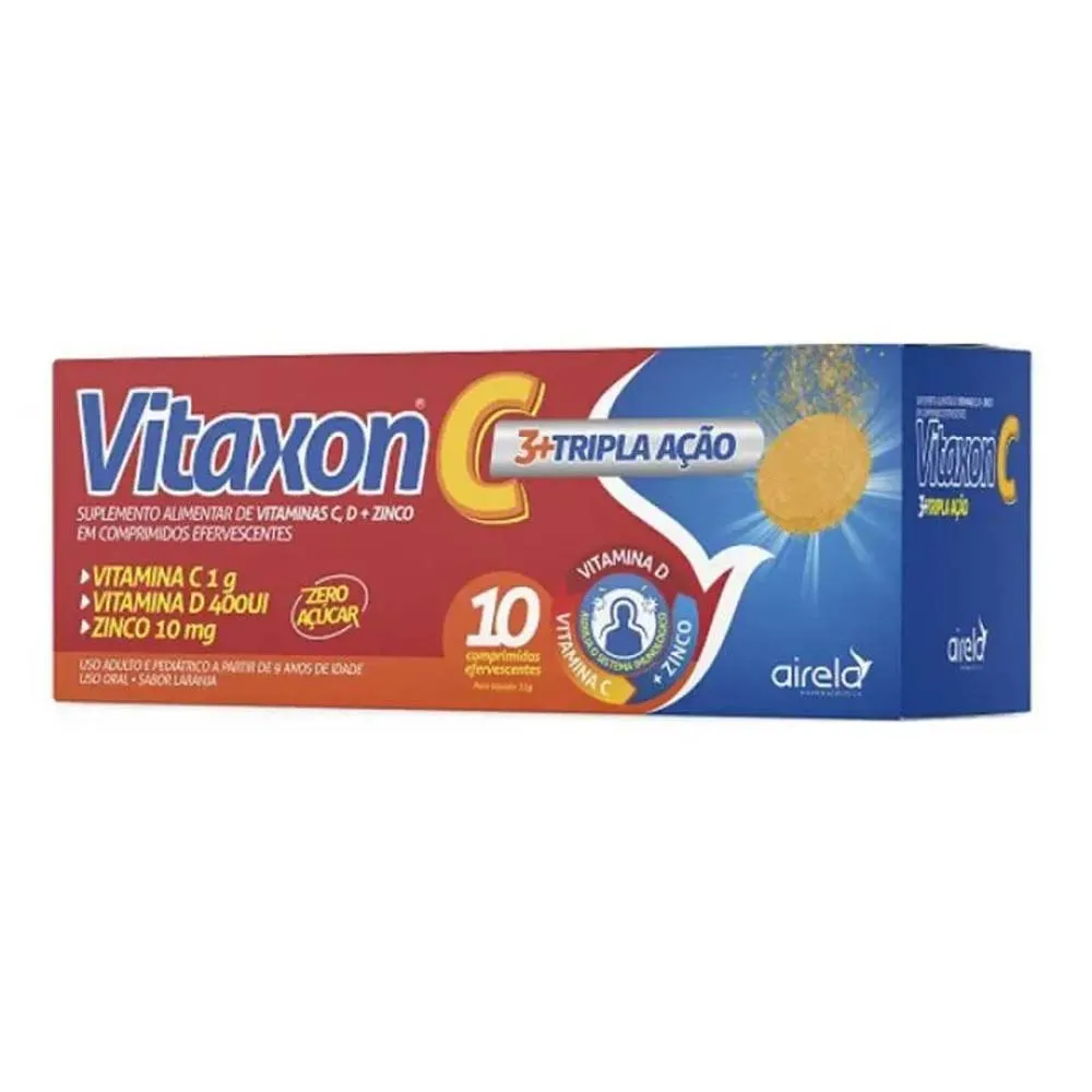 Vitaxon C Tripla Ação 10 Comprimidos Efervecentes Laranja Airela