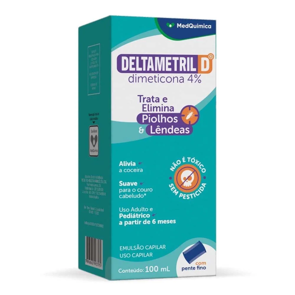 Deltametril D 100ml Emulsão Capilar 4% Dimeticona Medquimica