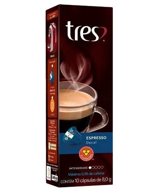 Cápsulas Três Espresso Decaf
