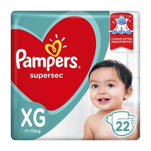 Fralda Pampers Supersec Pacotão Tamanho XG 22 Unidades