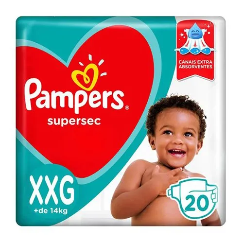 Fralda Pampers Supersec Pacotão Xxg 20 Unidades
