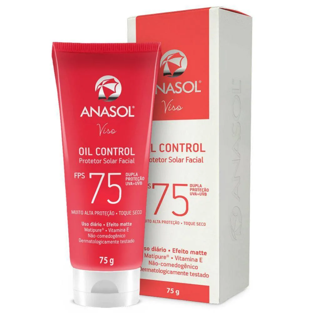 Protetor Solar Facial Oil Control Anasol FPS 75 60g