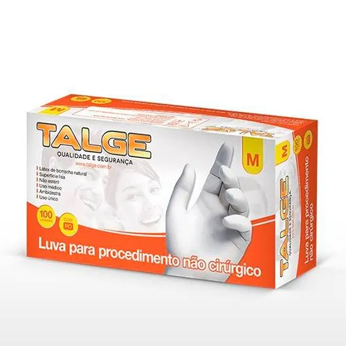 Luva de Procedimento Não Cirúrgicos Látex M Talge com 100 unidades