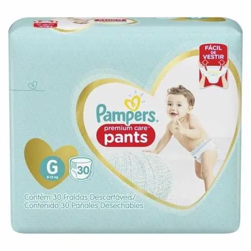 Fralda Pampers Pants Premium Care Tamanho G 30 Unidades
